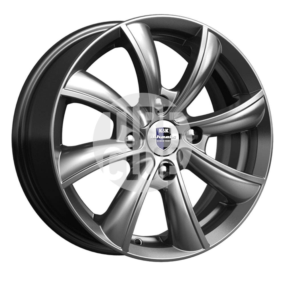 Диск литой 6,0*15 4*100 ET37 60,1 КиК КС611 Бриз Дарк Платинум